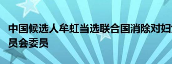 中国候选人牟虹当选联合国消除对妇女歧视委员会委员