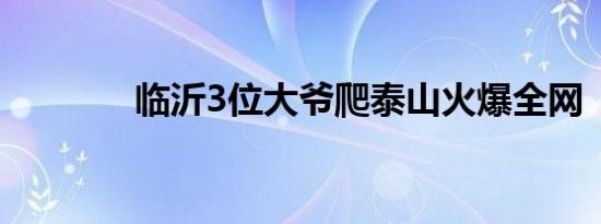 临沂3位大爷爬泰山火爆全网