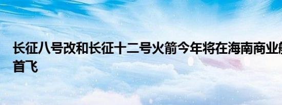 长征八号改和长征十二号火箭今年将在海南商业航天发射场首飞