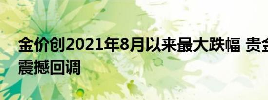 金价创2021年8月以来最大跌幅 贵金属市场震撼回调