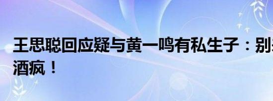 王思聪回应疑与黄一鸣有私生子：别来我这发酒疯！