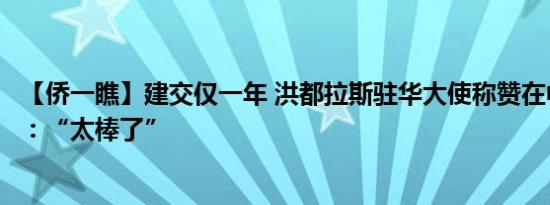 【侨一瞧】建交仅一年 洪都拉斯驻华大使称赞在中国的经历：“太棒了”