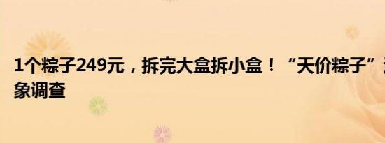 1个粽子249元，拆完大盒拆小盒！“天价粽子”过度包装乱象调查