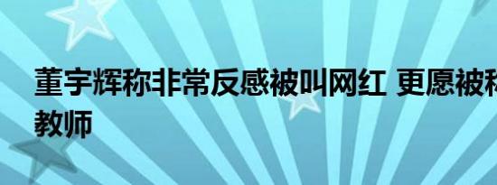 董宇辉称非常反感被叫网红 更愿被称为下岗教师