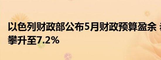 以色列财政部公布5月财政预算盈余 赤字占比攀升至7.2%