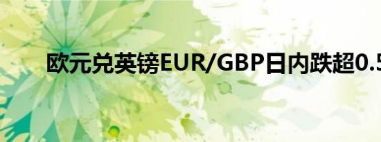 欧元兑英镑EUR/GBP日内跌超0.5%