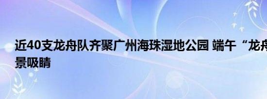 近40支龙舟队齐聚广州海珠湿地公园 端午“龙舟探亲”盛景吸睛