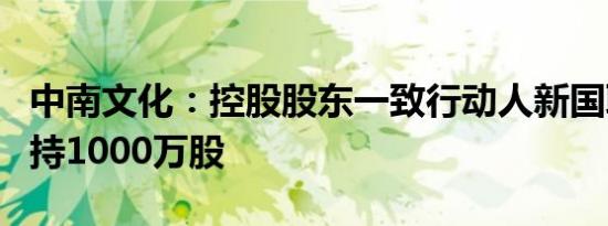 中南文化：控股股东一致行动人新国联电力增持1000万股