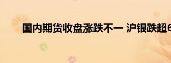 国内期货收盘涨跌不一 沪银跌超6%