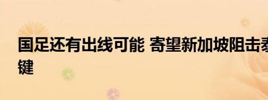 国足还有出线可能 寄望新加坡阻击泰国成关键