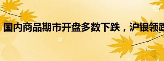 国内商品期市开盘多数下跌，沪银领跌超4%