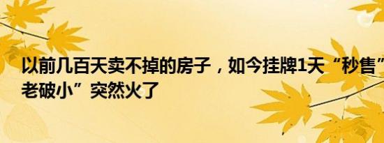 以前几百天卖不掉的房子，如今挂牌1天“秒售”，多地“老破小”突然火了