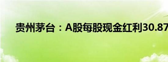 贵州茅台：A股每股现金红利30.876元