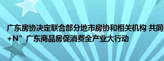 广东房协决定联合部分地市房协和相关机构 共同开展“1+4+N”广东商品房促消费全产业大行动