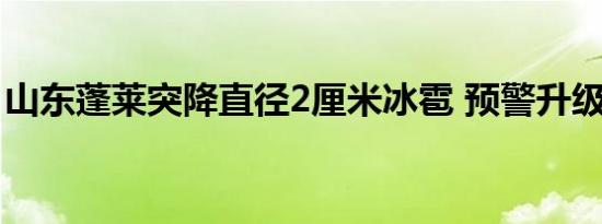 山东蓬莱突降直径2厘米冰雹 预警升级防雹灾