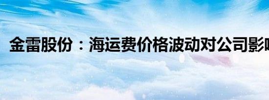 金雷股份：海运费价格波动对公司影响可控