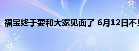 福宝终于要和大家见面了 6月12日不见不散