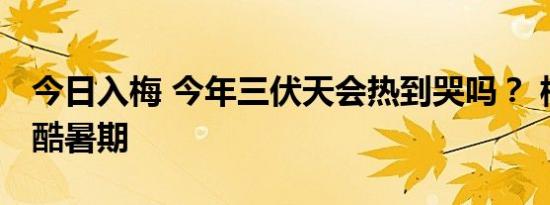 今日入梅 今年三伏天会热到哭吗？ 梅雨先兆酷暑期