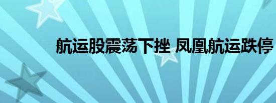 航运股震荡下挫 凤凰航运跌停