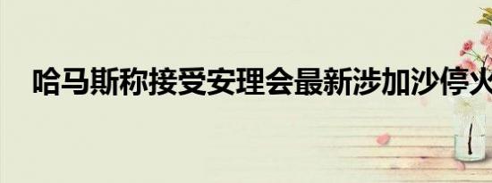 哈马斯称接受安理会最新涉加沙停火决议