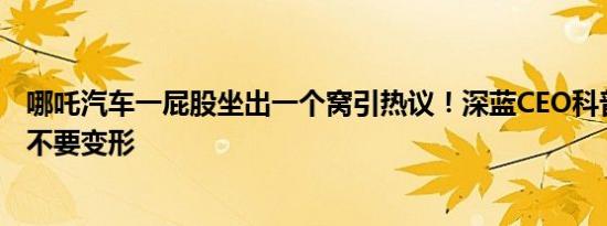 哪吒汽车一屁股坐出一个窝引热议！深蓝CEO科普引擎盖要不要变形