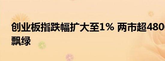 创业板指跌幅扩大至1% 两市超4800家个股飘绿