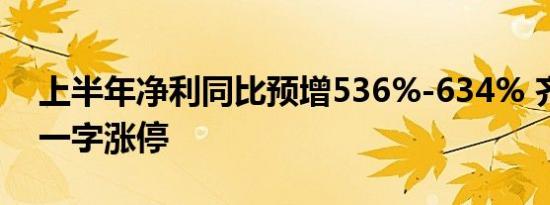 上半年净利同比预增536%-634% 齐翔腾达一字涨停