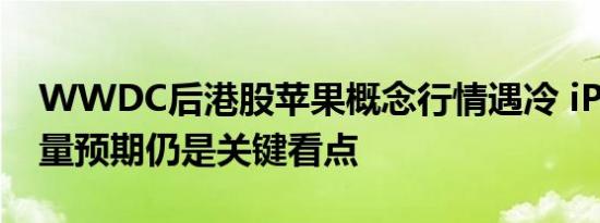 WWDC后港股苹果概念行情遇冷 iPhone销量预期仍是关键看点