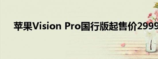 苹果Vision Pro国行版起售价29999元