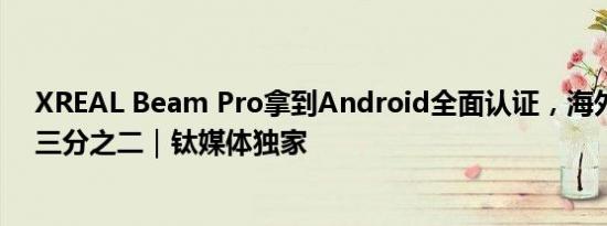 XREAL Beam Pro拿到Android全面认证，海外收入占比三分之二｜钛媒体独家