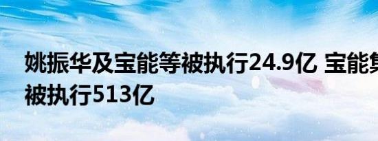 姚振华及宝能等被执行24.9亿 宝能集团累计被执行513亿