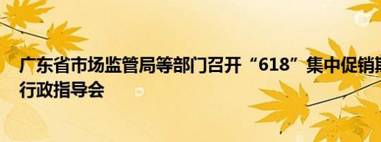 广东省市场监管局等部门召开“618”集中促销期平台企业行政指导会