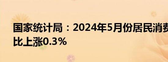 国家统计局：2024年5月份居民消费价格同比上涨0.3%