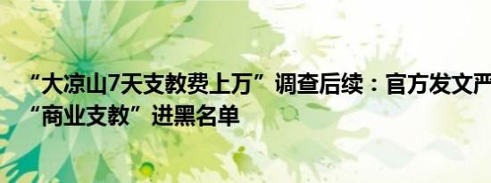 “大凉山7天支教费上万”调查后续：官方发文严查利益链，“商业支教”进黑名单