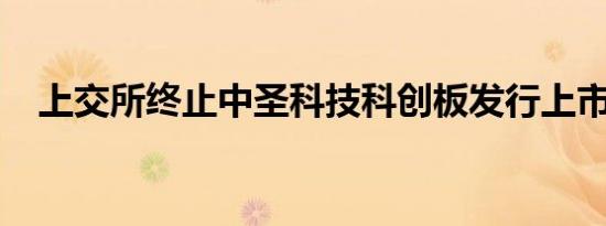 上交所终止中圣科技科创板发行上市审核