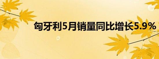 匈牙利5月销量同比增长5.9%