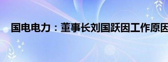 国电电力：董事长刘国跃因工作原因辞职