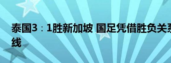 泰国3∶1胜新加坡 国足凭借胜负关系惊险出线