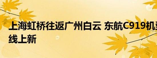 上海虹桥往返广州白云 东航C919机型执飞航线上新