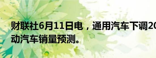 财联社6月11日电，通用汽车下调2024年电动汽车销量预测。