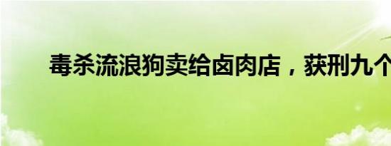 毒杀流浪狗卖给卤肉店，获刑九个月