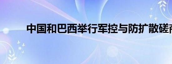 中国和巴西举行军控与防扩散磋商