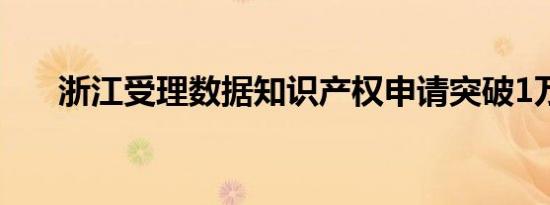 浙江受理数据知识产权申请突破1万件