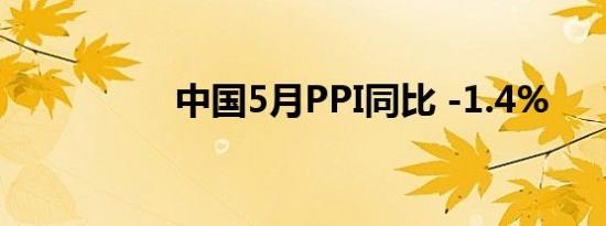 中国5月PPI同比 -1.4%