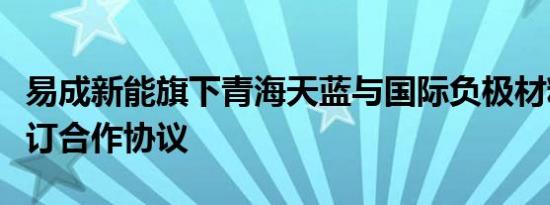 易成新能旗下青海天蓝与国际负极材料龙头签订合作协议