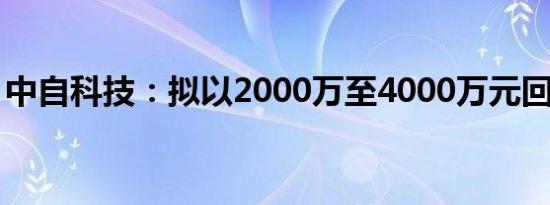 中自科技：拟以2000万至4000万元回购股份