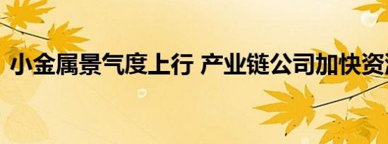 小金属景气度上行 产业链公司加快资源储备