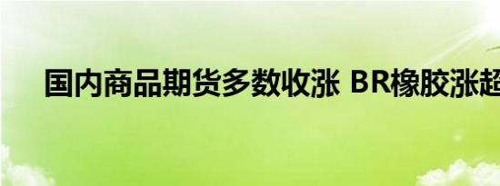 国内商品期货多数收涨 BR橡胶涨超5%