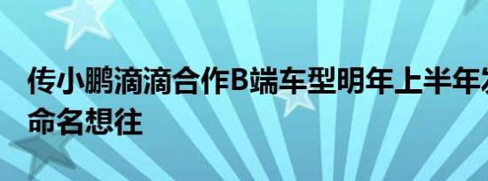 传小鹏滴滴合作B端车型明年上半年发布，或命名想往