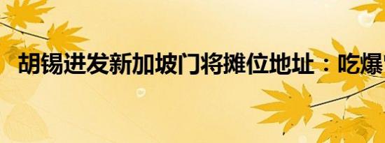 胡锡进发新加坡门将摊位地址：吃爆它吧！